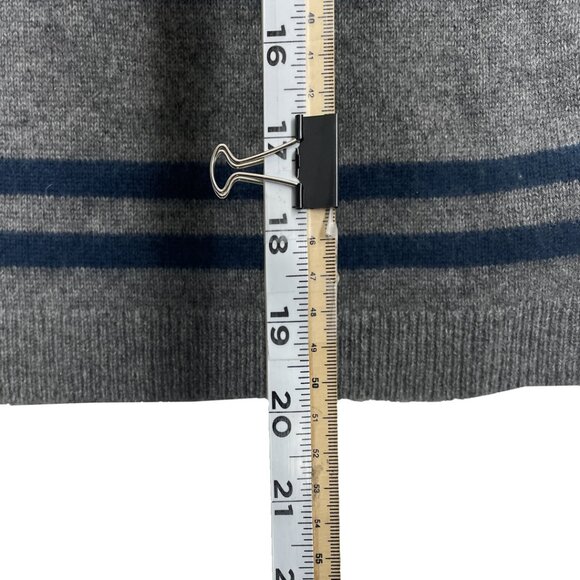 James Perse Cashmere Grey Striped Long Sleeve Sweater Crew Neck Women's Size 0 - Picture 9 of 10